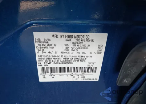 2018 Ford Edge Sel from USA, damaged, VIN 2FMPK3J95JBC27235